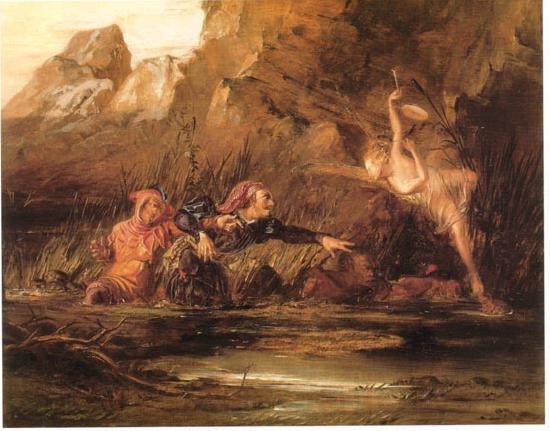 William Bell Scott Ariel and Caliban Norge oil painting art